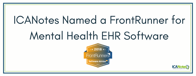 ICANotes Named a FrontRunner for Mental Health EHR Software