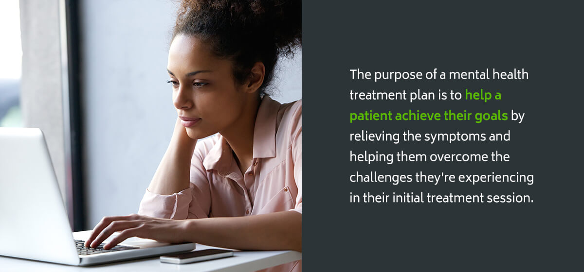 The purpose of a mental health treatment plan is to help a patient achieve their goals.