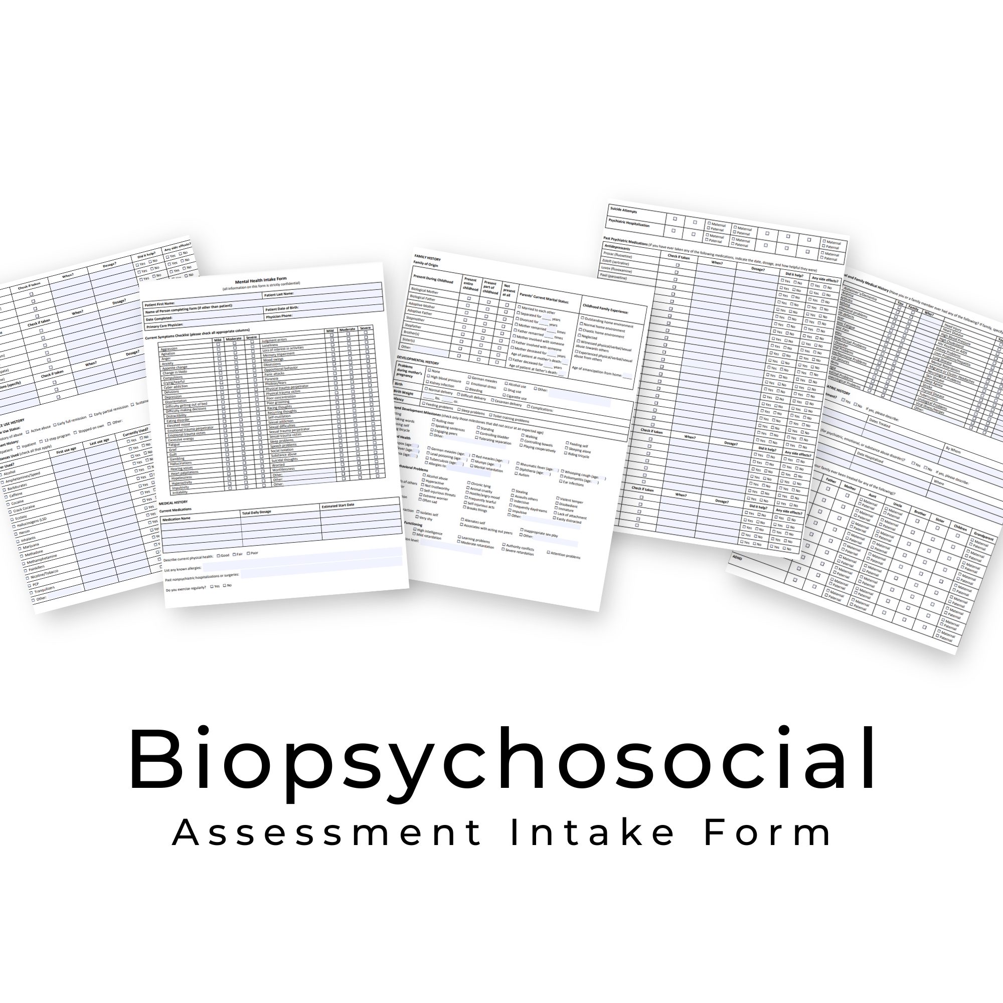 biopsychosocial assessment intake form