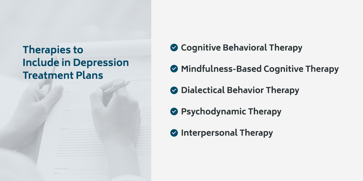 Therapies to include in depression treatment plans