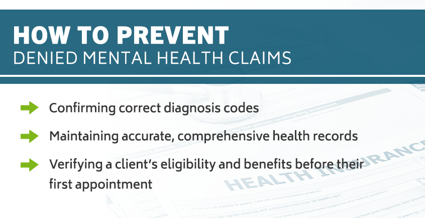 How to prevent denied mental health claims