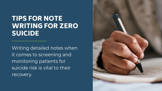 Tips for Note Writing for Zero Suicide Program