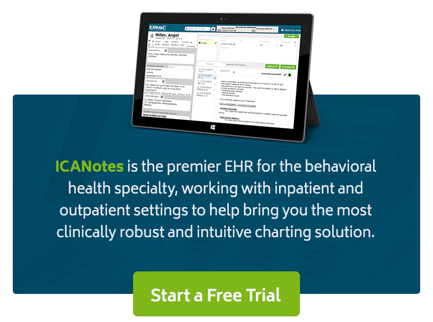 ICANotes premier EHR for behavioral health