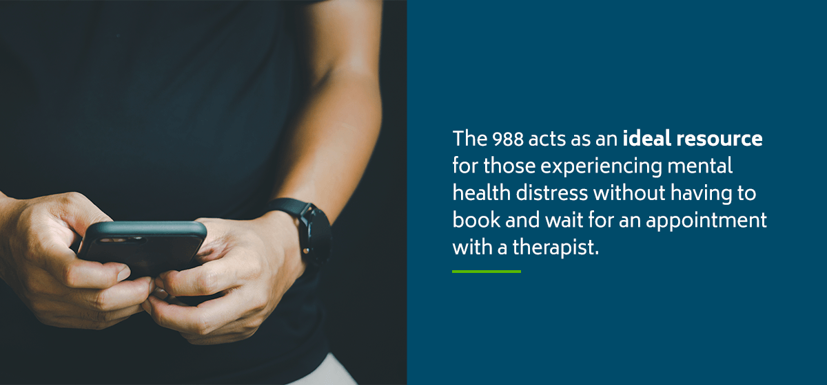 The 988 acts as an ideal resource for those experiencing mental heatlh disorders