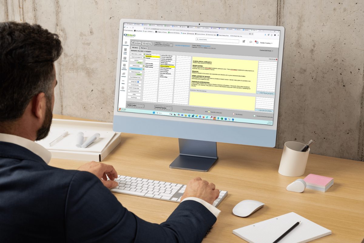 Mental Health Documentation Clinician working in the ICANotes mental health documentation system