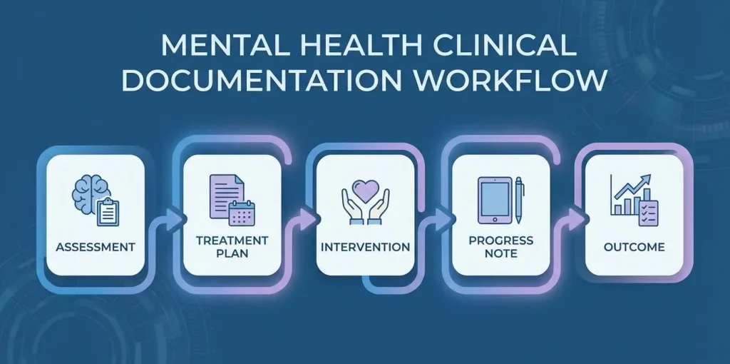 diagram showing the golden thread linking treatment plan interventions and progress notes