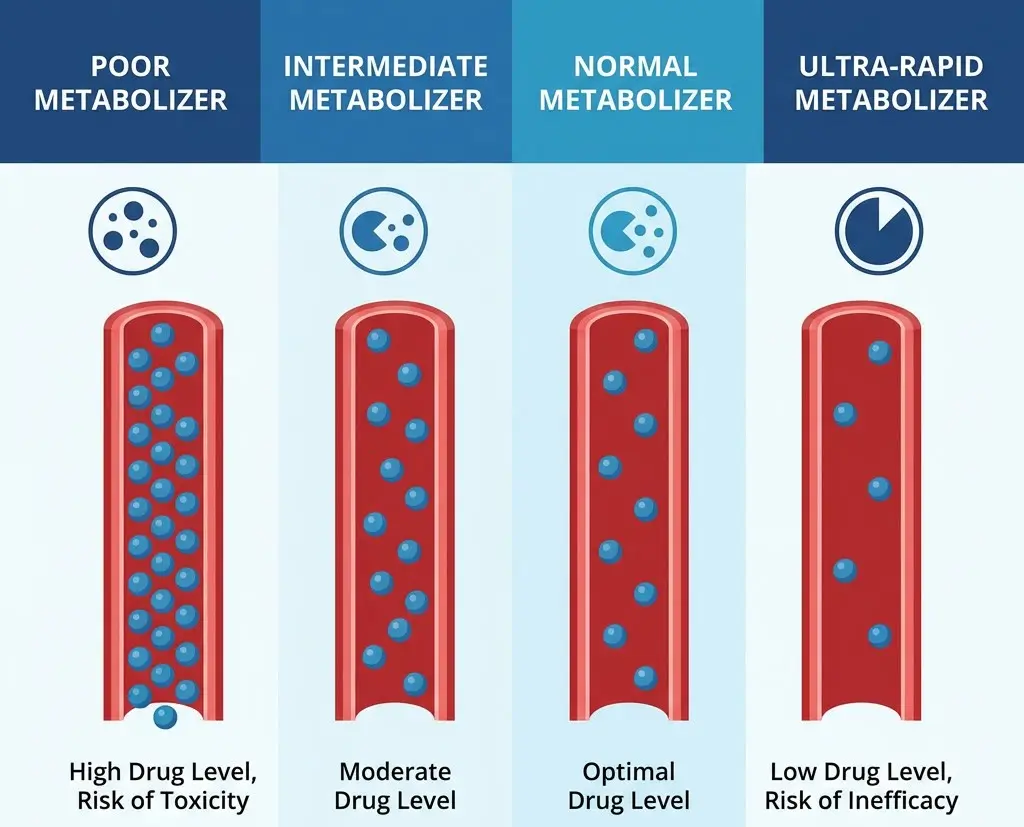 CYP450 metabolizer types poor intermediate normal ultra rapid