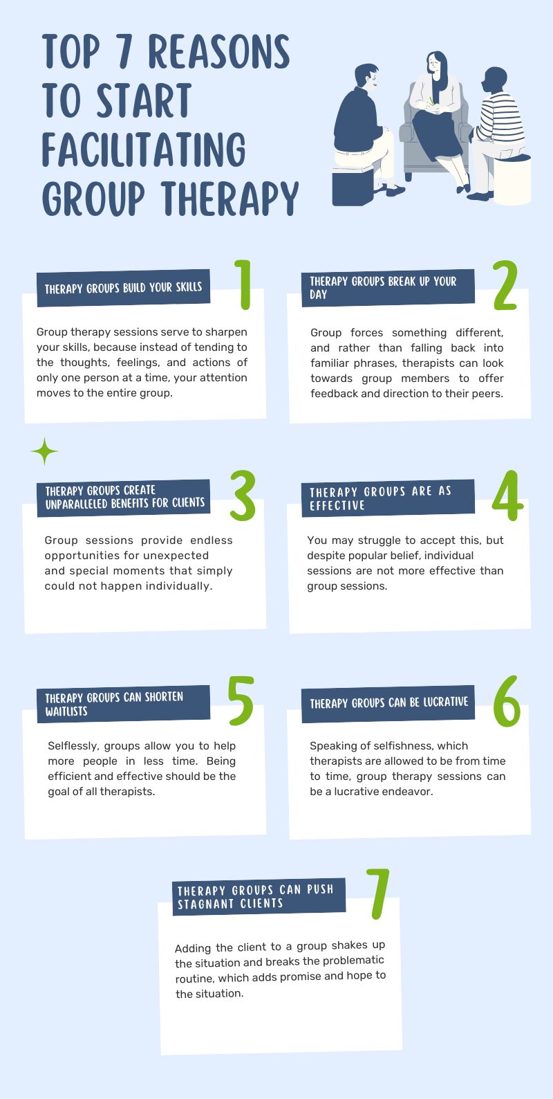 Top 7 Reasons to Start Facilitating Group Therapy