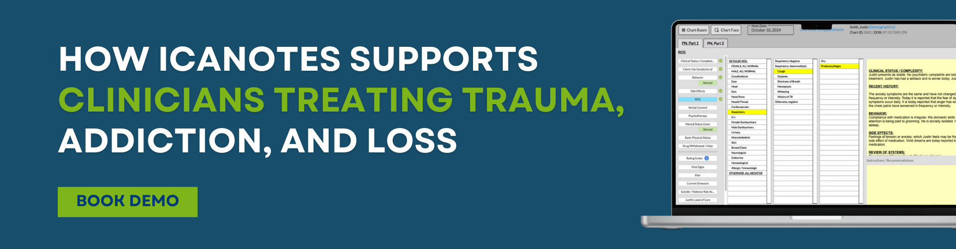 How ICANotes Supports Clinicians Treating Trauma, Addiction, and Loss