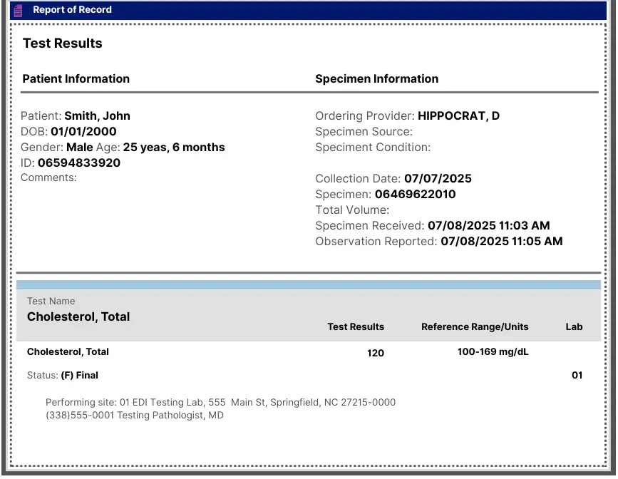 Behavioral health EHR software displaying lab results and patient data for clinical decision-making