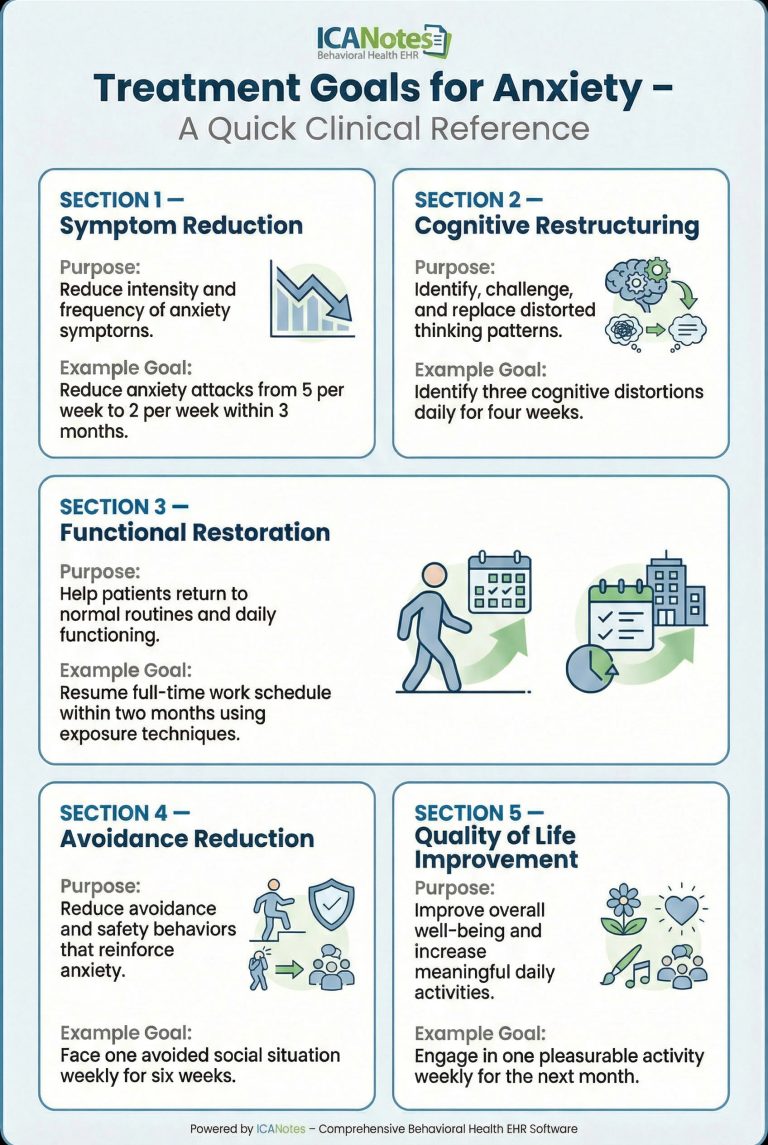 Anxiety Treatment Plan: Goals, SMART Objectives & Examples | ICANotes