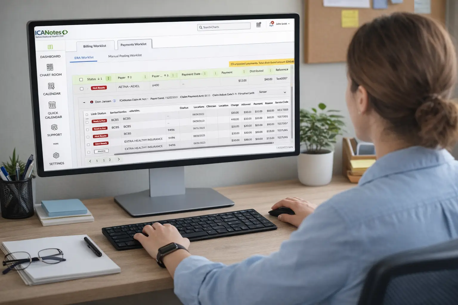 Mental health billing software integrated with EHR for managing claims, patient accounts, and billing workflows