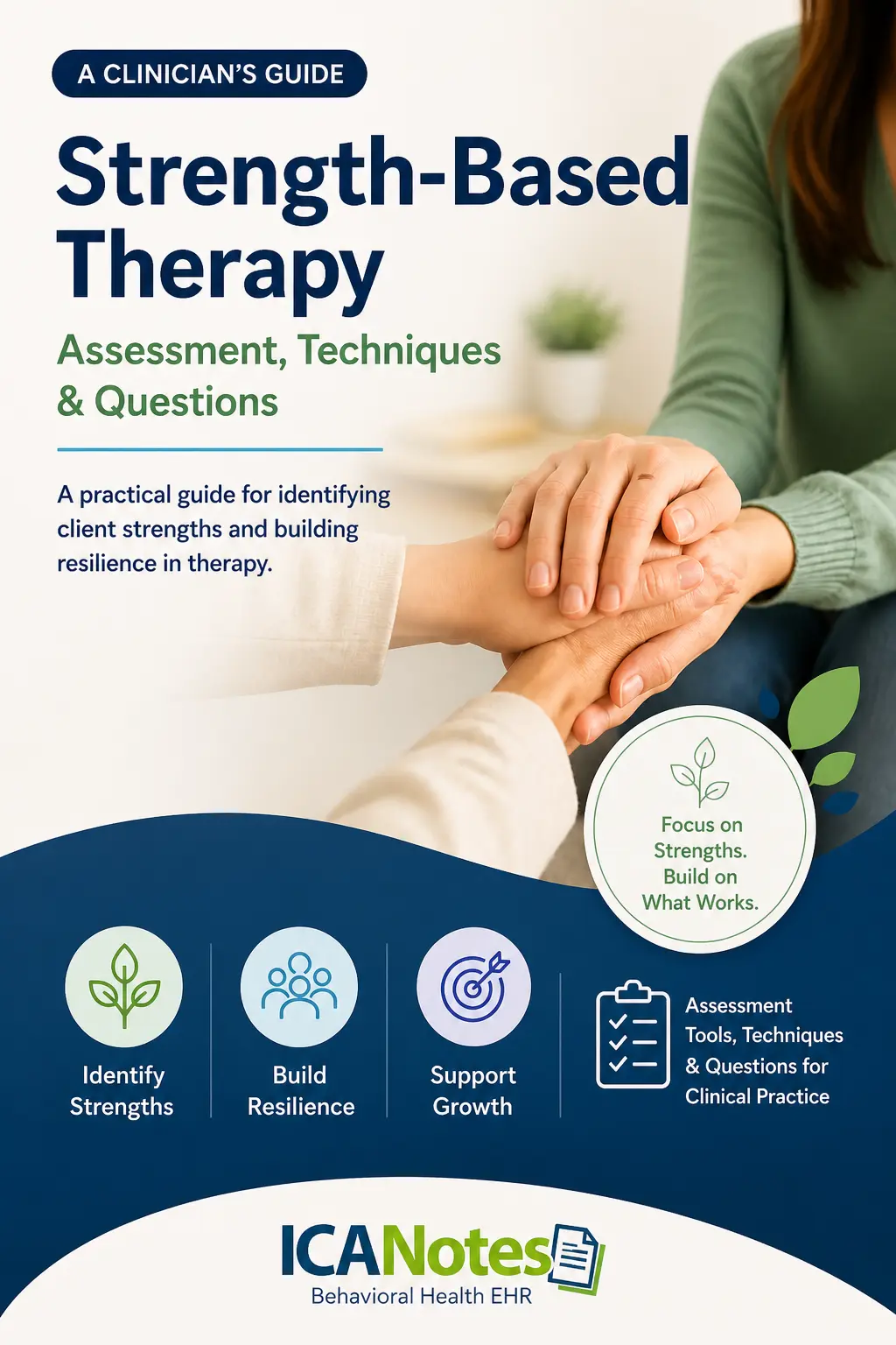 Strength-Based Assessment Toolkit for clinicians with assessment tools, questions, and progress note template