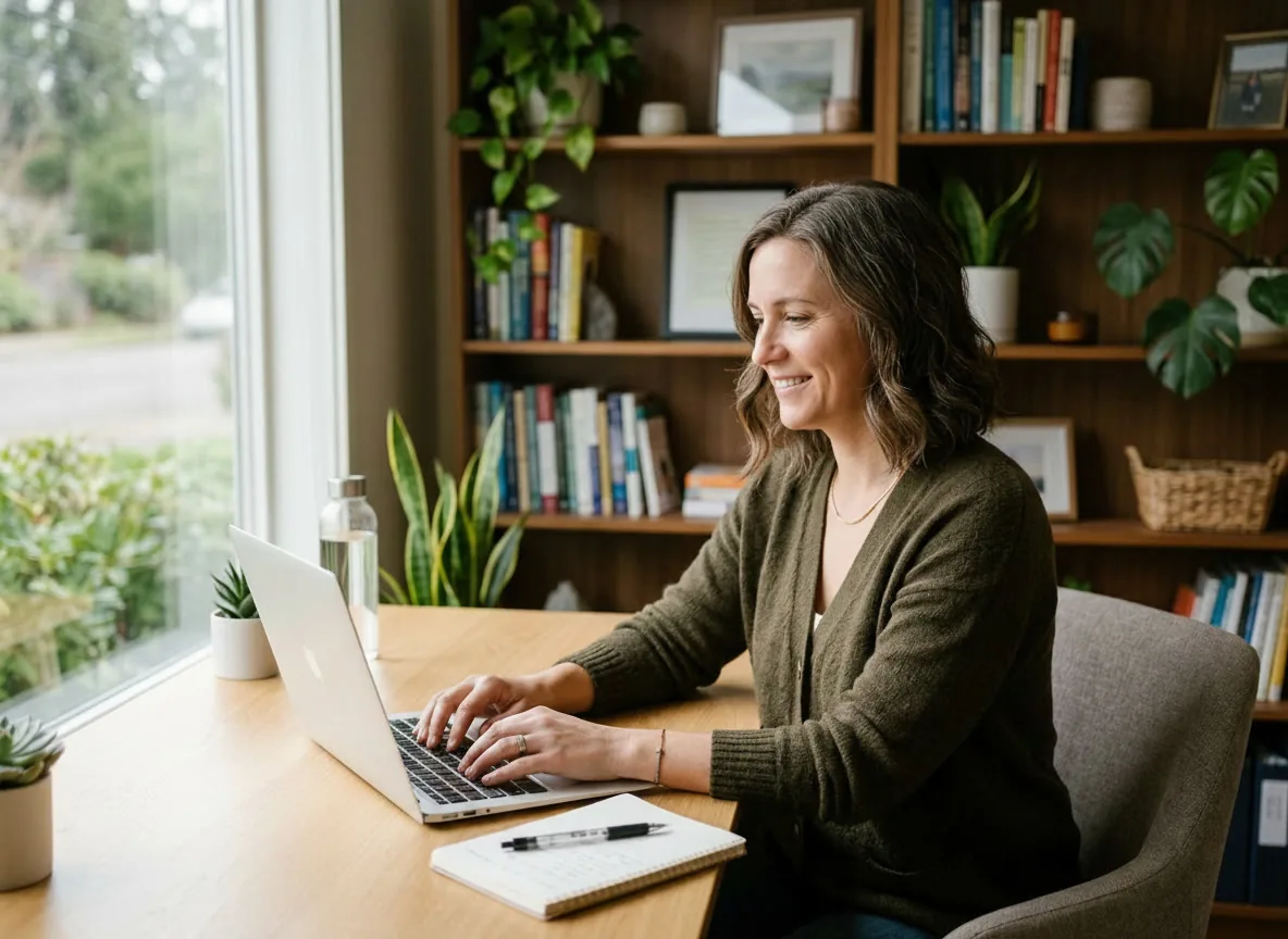 Behavioral health clinician using AI therapy notes in the ICANotes EHR