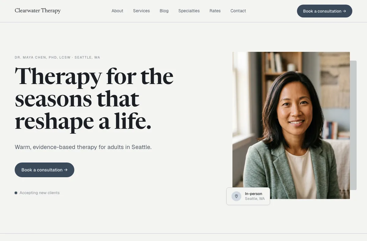 Sojourn behavioral health website example