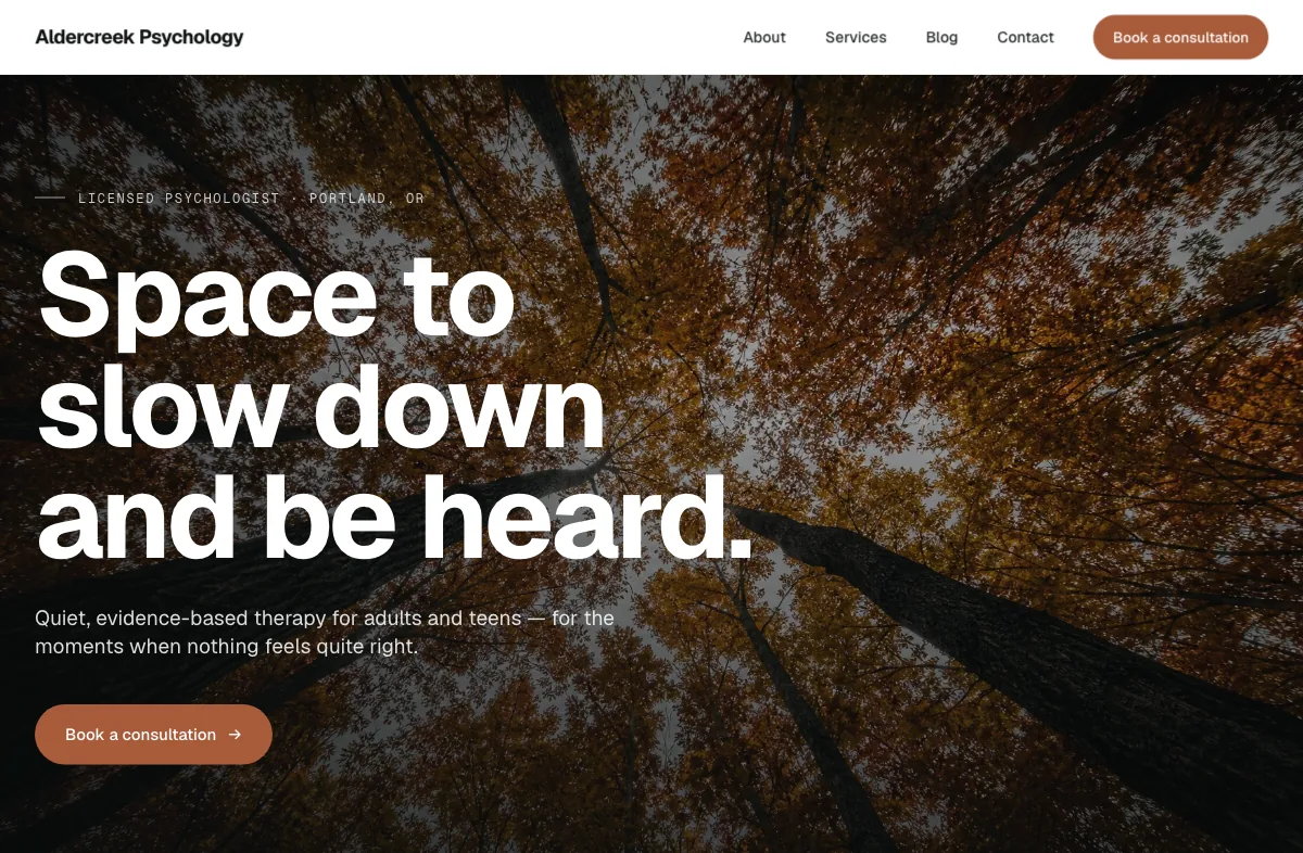 Threshold behavioral health website example