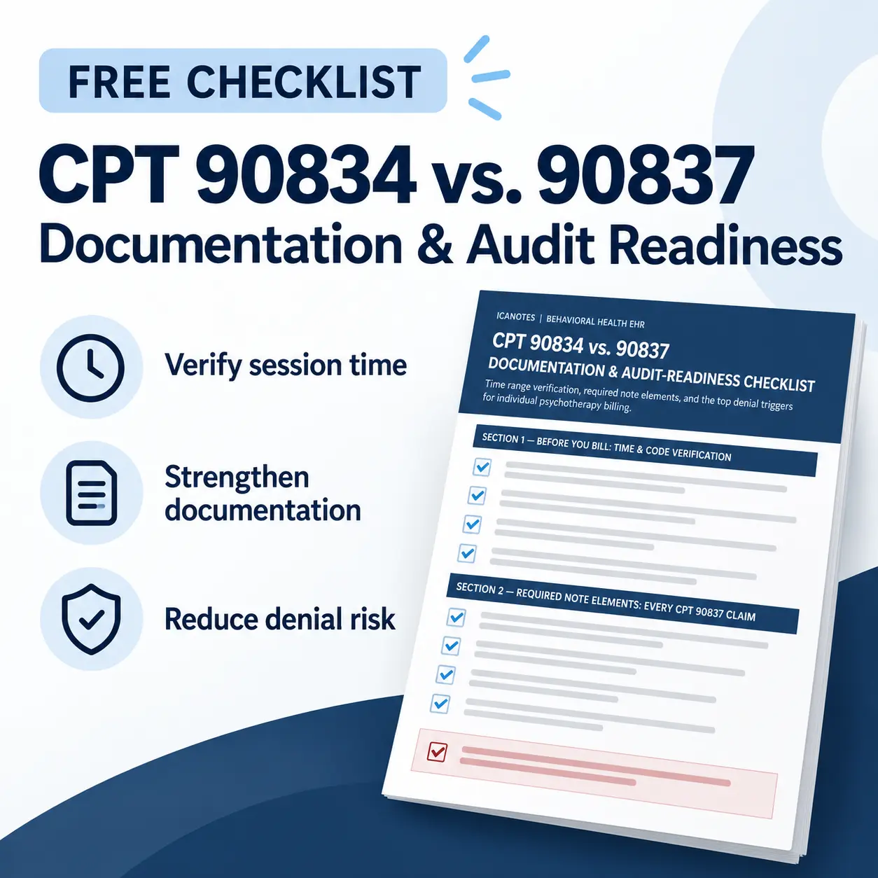 Download the Free CPT 90834 vs. 90837 Documentation Checklist