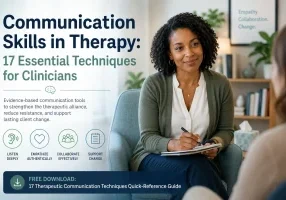 African American therapist using communication techniques during a counseling session with a client.